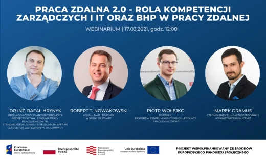 Webinarium Praca zdalna 2.0 - rola kompetencji zarządczych i IT oraz BHP w pracy zdalnej