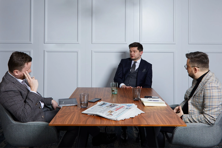Adam Burak w rozmowie z dziennikarzami My Company