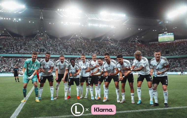 Legia Warszawa nawiązuje współpracę z Klarną. To pierwsze partnerstwo fintechu z klubem sportowym