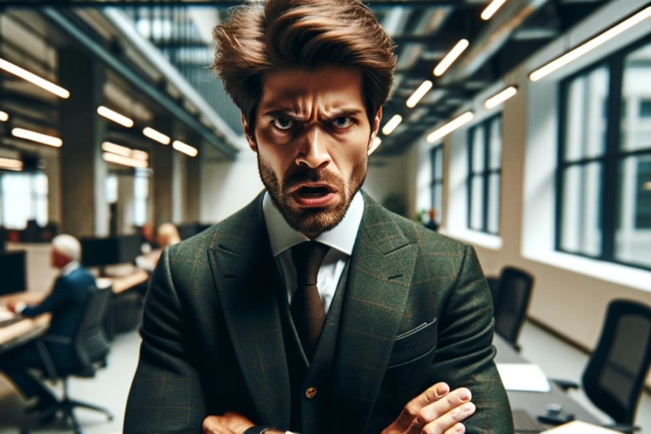Wściekły przedsiębiorca, fot. Shutterstock AI