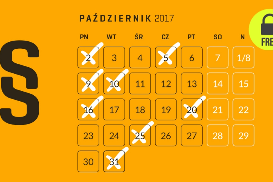 Kalendarium przedsiębiorcy – październik 2017