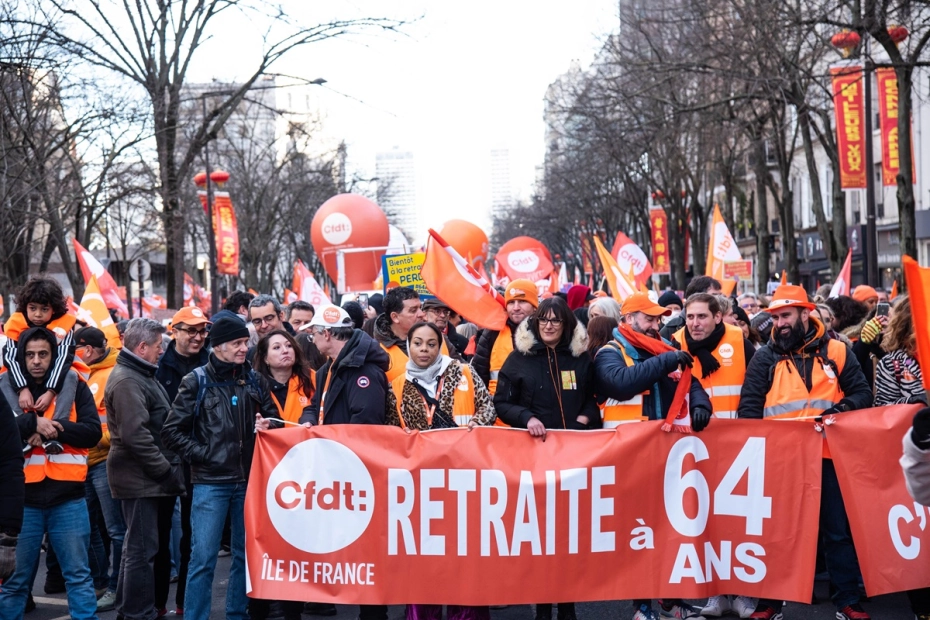 Protesty przeciwko zmianom w systemie emerytalnym we Francji.