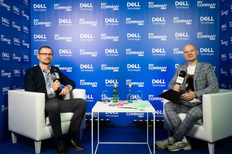 Konradem Puchała, zastępca dyrektora technicznego Advatech i red. Wiktor Cyrny
