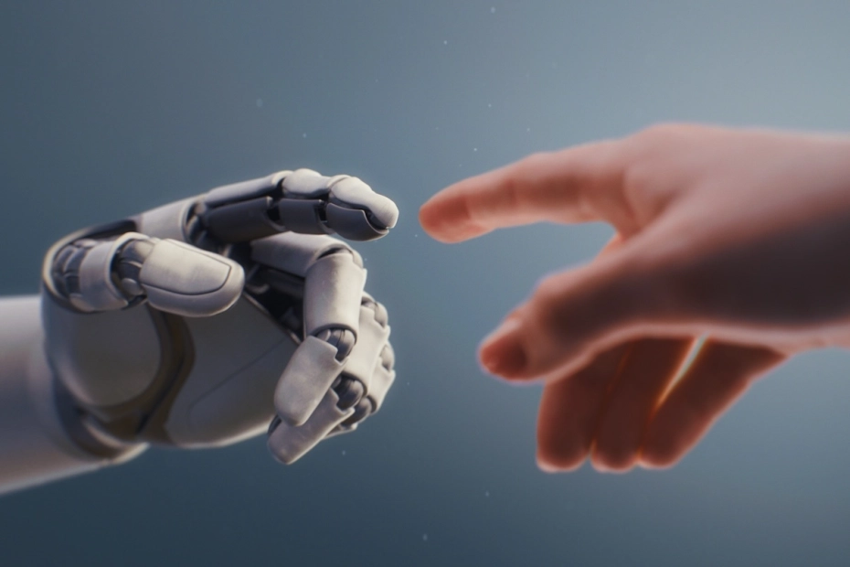 ręka robota i ludzka