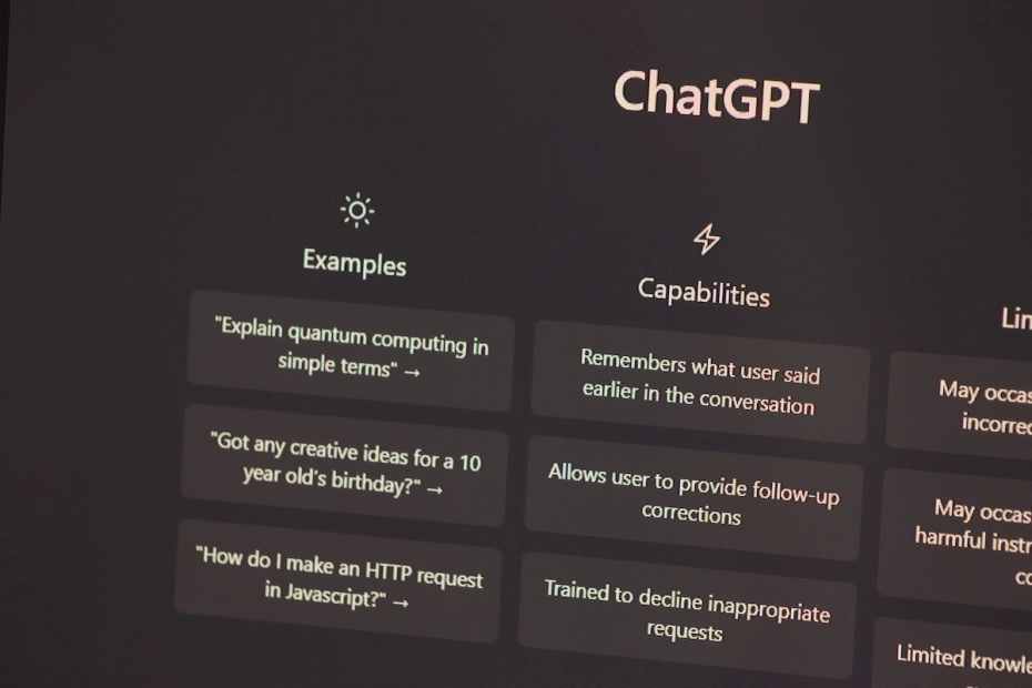 Open AI Chat GPT zrzut ekranu