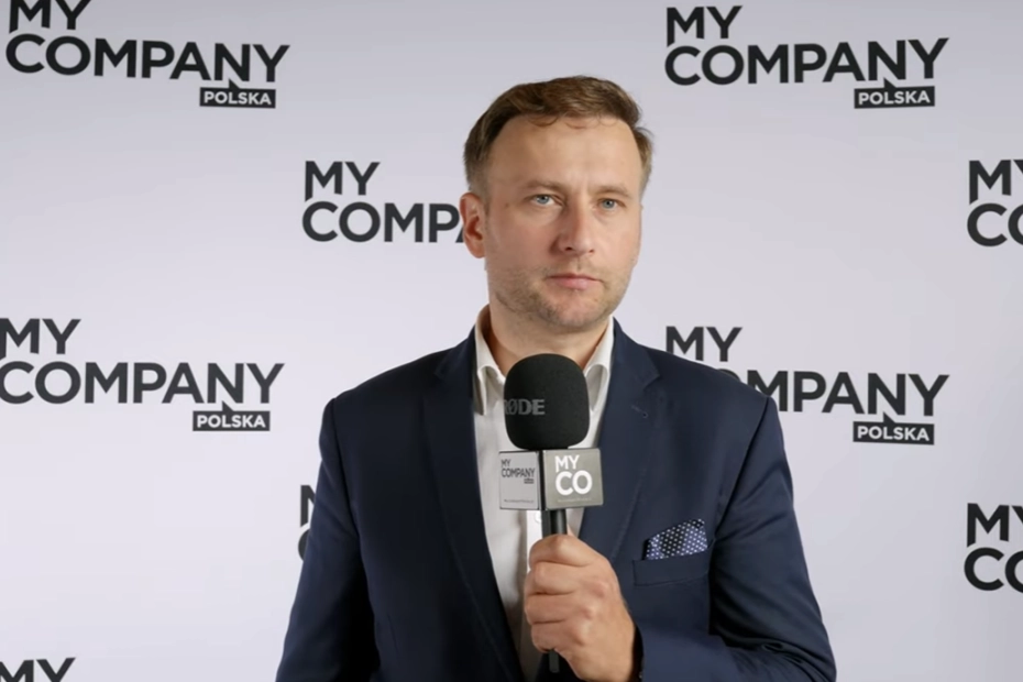 Tomasz Kloc z ECOFACTOR podczas wywiadu dla My Company Polska na Kongresie Nowej Mobilności w Katowicach