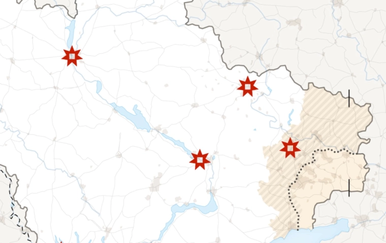 Rosyjska inwazja na Ukrainę na mapie